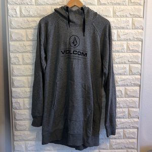 grey volcom snowboarding hoodie